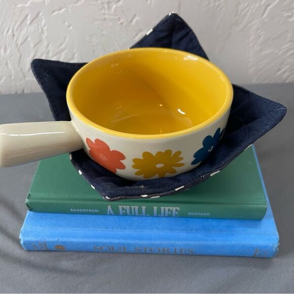 Soup Crock Bowl Cozy Floral And Palm Mitt - Picture 2 of 4